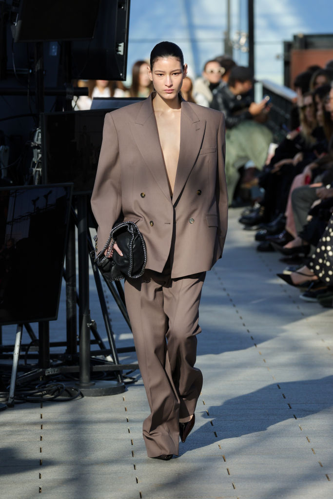 PARIS, FRANCE - MARCH 04: (EDITORIAL USE ONLY - For Non-Editorial use please seek approval from Fashion House) A model walks the runway during the Stella McCartney Womenswear Fall/Winter 2024-2025 show as part of Paris Fashion Week on March 04, 2024 in Paris, France. (Photo by Pietro D'Aprano/Getty Images)