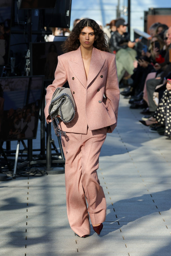 PARIS, FRANCE - MARCH 04: (EDITORIAL USE ONLY - For Non-Editorial use please seek approval from Fashion House) A model walks the runway during the Stella McCartney Womenswear Fall/Winter 2024-2025 show as part of Paris Fashion Week on March 04, 2024 in Paris, France. (Photo by Pietro D'Aprano/Getty Images)