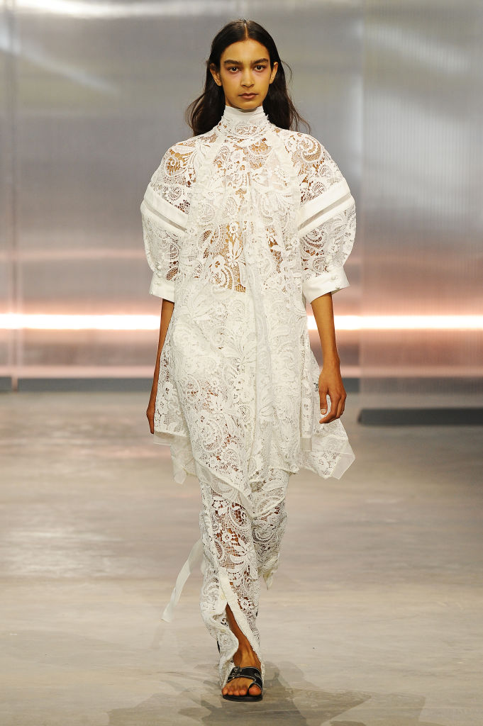 NEW YORK, NEW YORK - SEPTEMBER 08: A model walks the runway at the 3.1 Phillip Lim show during September 2024 New York Fashion Week on September 08, 2024 in New York City. (Photo by Albert Urso/Getty Images)