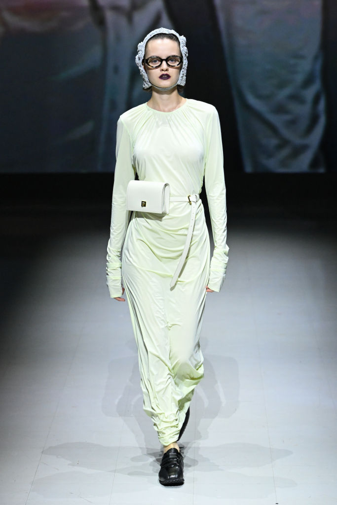 TOKYO, JAPAN - SEPTEMBER 03: A model walks the runway during the FETICO show Rakuten Tokyo Fashion Week S/S 2025 at Star Rise Tower on September 03, 2024 in Tokyo, Japan. (Photo by Koji Hirano/Getty Images)