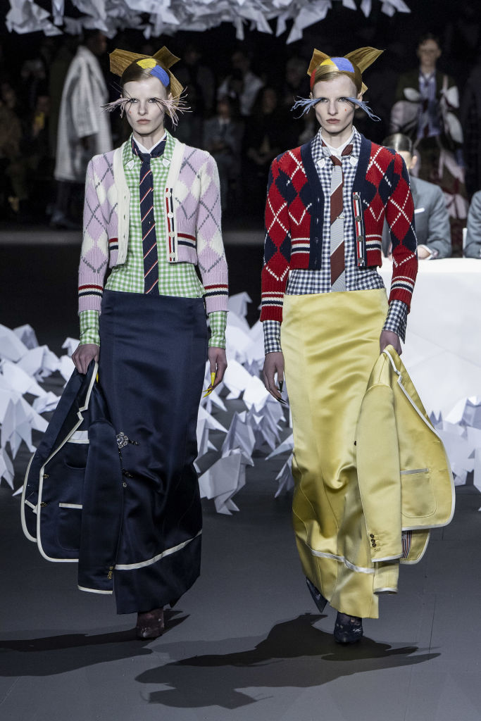 NEW YORK, USA - FEBRUARY 11: A model walks the runway during the Thom Browne Ready to Wear Fall/Winter 2025-2026 fashion show as part of the New York Fashion Week on February 11, 2025 in New York. 