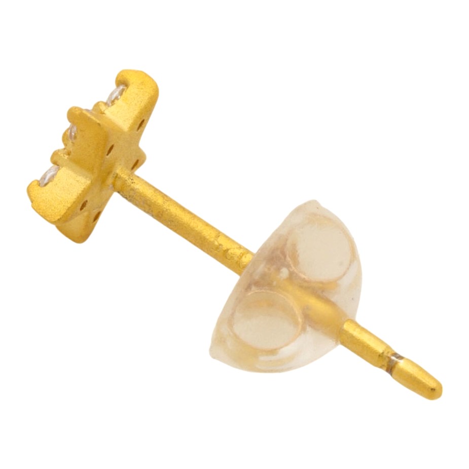 K24 Pure Gold ベイビースター ダイヤモンドピアス 片耳用 フルヴィンテージフィニッシュ