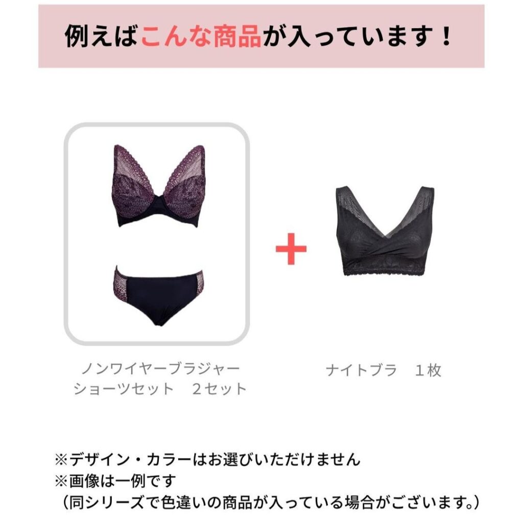 [HAPPY BOX][24000円相当!数量限定]エパリナ ノンワイヤーブラ ショーツセット 2枚組+ナイトブラ