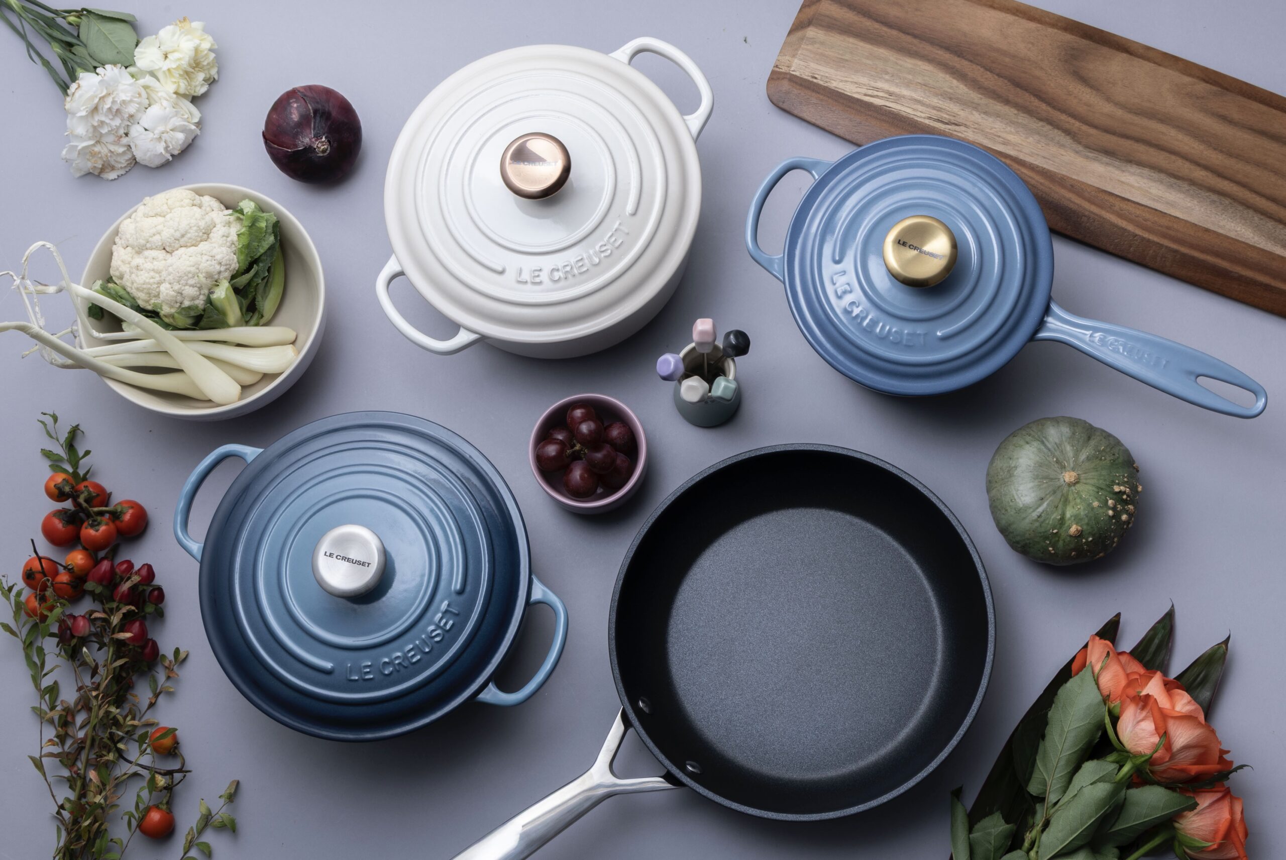 ル・クルーゼ　スキレット20cm コバルトブルー&シフォンピンク　２枚セット ル・クルーゼ スキレット20cm コバルトブルー&シフォンピンク 2枚