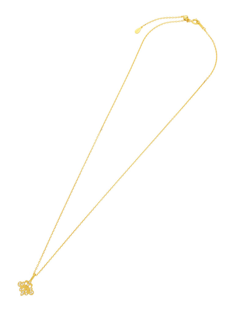 LETRO
K24 ピュアゴールド ANTHEM Vintage Lily Lace ダイヤモンド ペンダントトップ (スライドチェーン付)