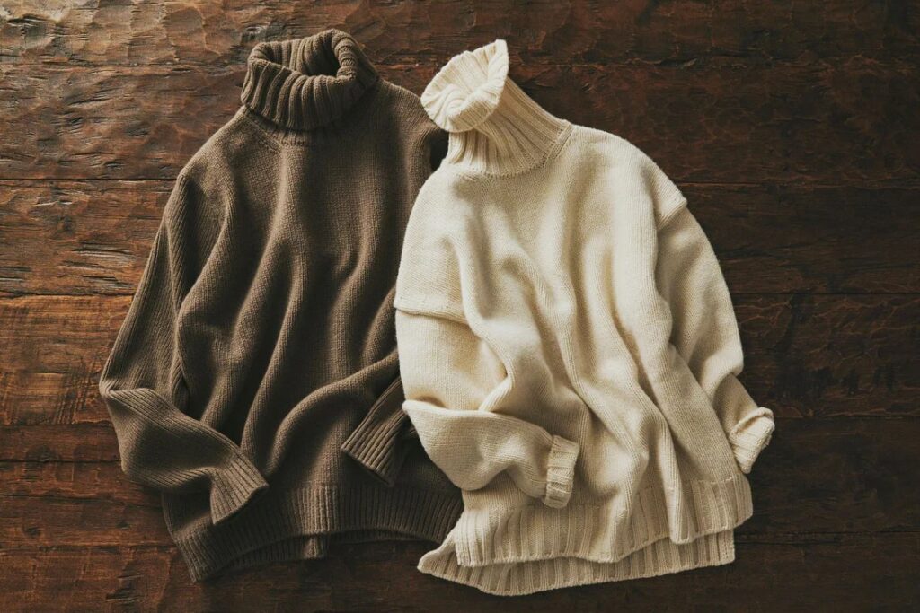 ジーロンラム×カシミヤ タートルネックニット SLOANE スローン