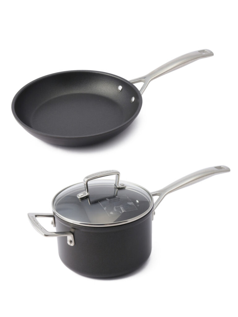 LE CREUSET TNS シリーズ（Toughened Non-Stick）TNS シャロー・フライパン 24cm & ソースパン18cm