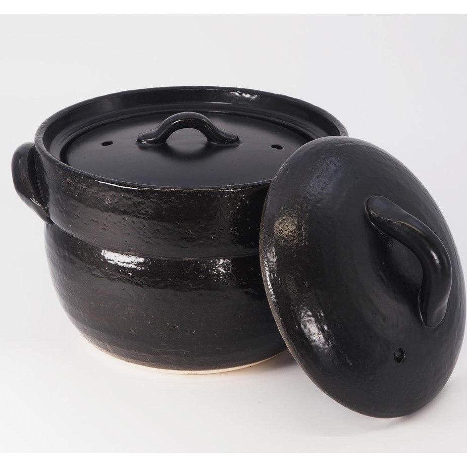 萬古焼（ばんこやき）黒萬古ごはん鍋 2合