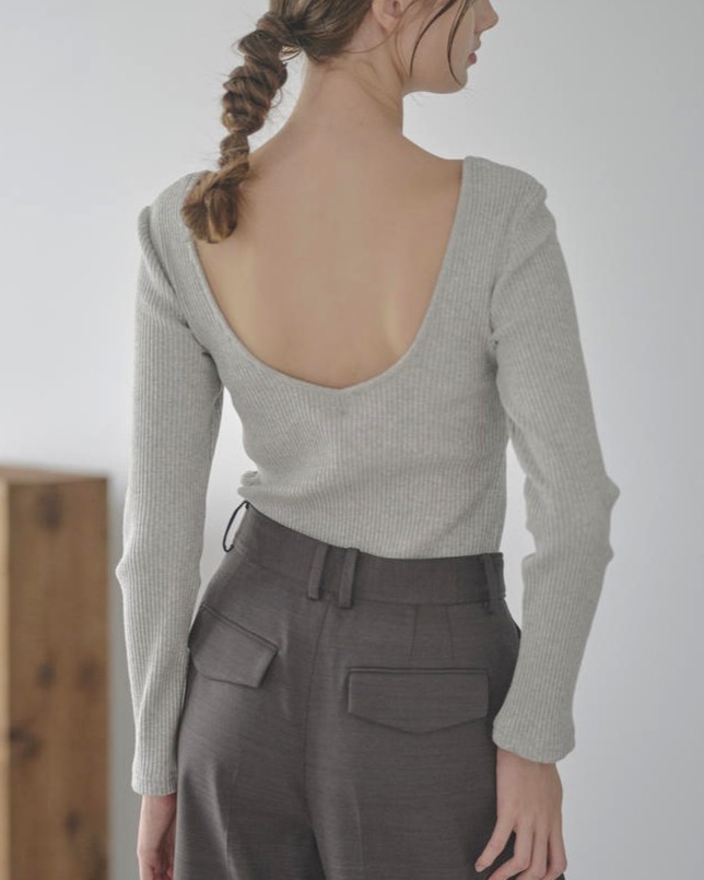 UNDERSON UNDERSON
カップ付き リブ 長袖トップ