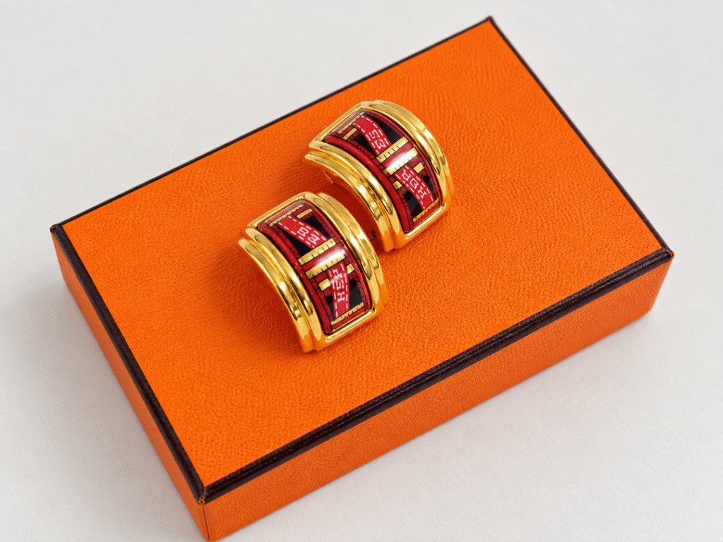 Émail Earrings / Cloisonné Enamel Earrings　エルメス　HERMES